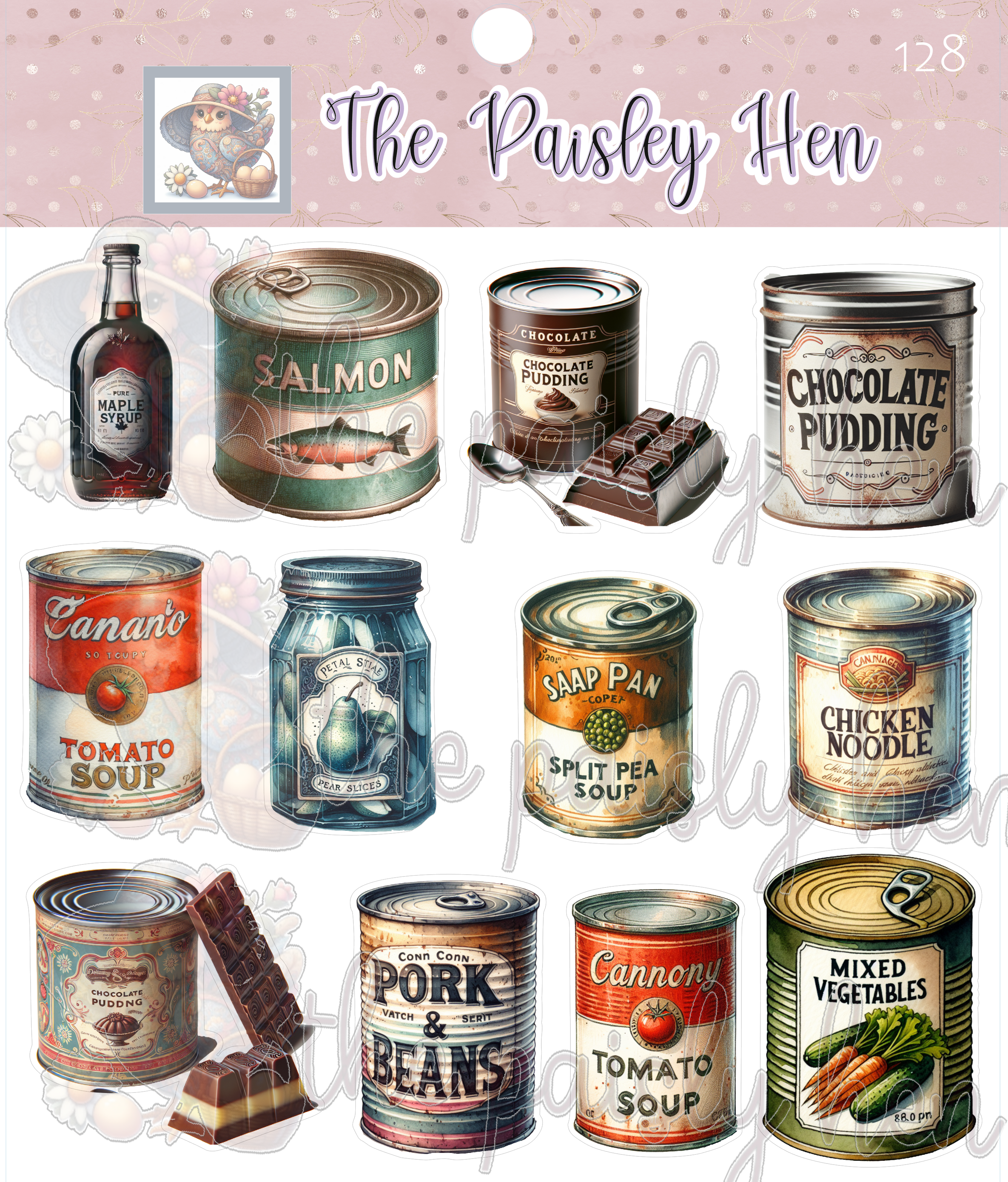 Vintage Canned Goods Sticker Bundle
