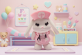 Nurse Bunny Keychain